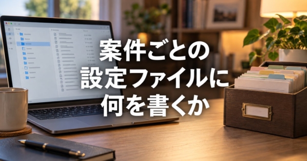 案件フォルダの中にある設定ファイルとデータ置き場