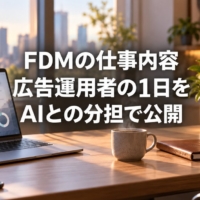朝日が差すデスクでチェックリストが映るノートパソコンとコーヒー