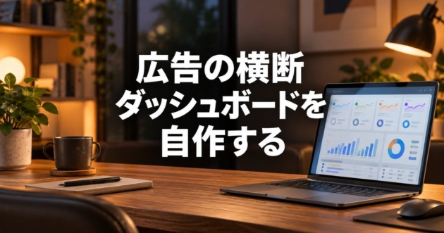 グラフが並ぶダッシュボードを映したノートパソコンのある机