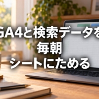 表計算ソフトのシートが映るノートパソコンと、朝の光が差す机