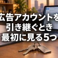 引き継いだ広告アカウントの設定画面を確認している様子