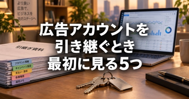引き継いだ広告アカウントの設定画面を確認している様子