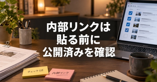 公開済みの記事一覧と、リンクを確認している画面