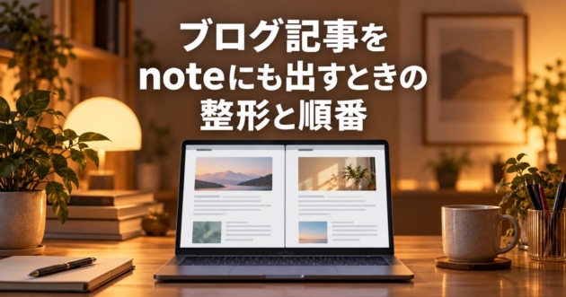 2つの記事ページを左右に並べて表示したノートパソコン