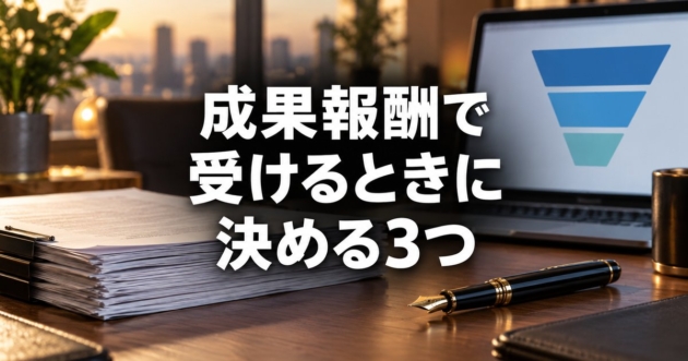 契約書と、ファネルの図を並べた机