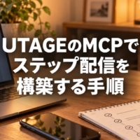UTAGEとClaude CodeでLINEステップ配信を構築する様子