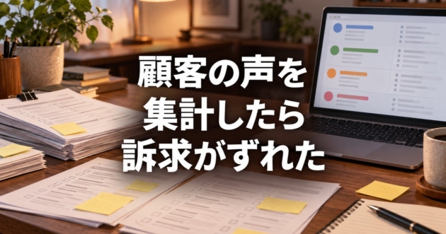 アンケートの回答を分類して数えている画面