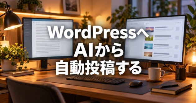 原稿のテキストとブログの記事一覧を並べて映した2画面のデスク