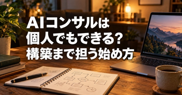 打ち合わせの机に置かれた業務の流れ図とノートパソコン