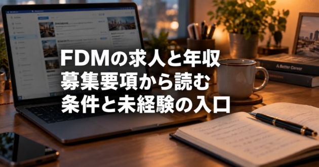 転職サイトの求人票を見ながら、職種名と年収の欄をメモに書き出している机の上